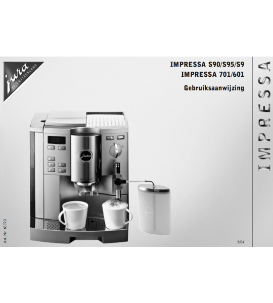 Gebruiksaanwijzing Jura Impressa S90/S95/S9 & Impressa 701/601