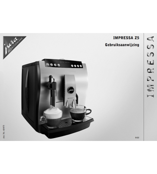 Gebruiksaanwijzing Jura Impressa Z5 Alu/Chrome